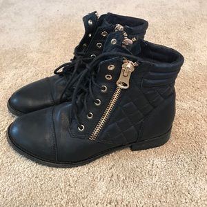 Aldo Black Combat Booties